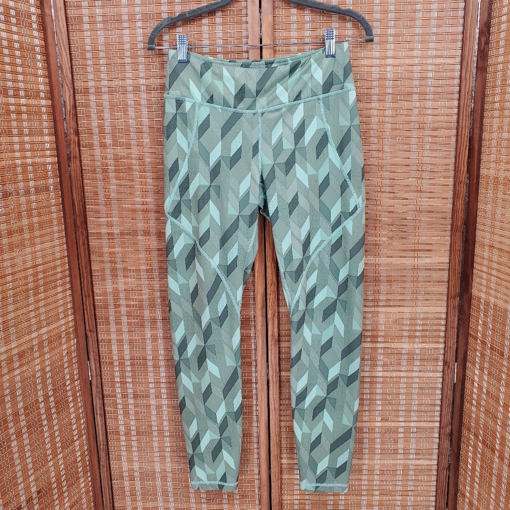 ♡ Patagonia Womens Centered Tights Fast Quilt Gypsum Green Size Medium